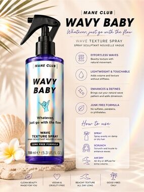 Mane Club Wavy Baby Wave Texture Spray 5.3 oz